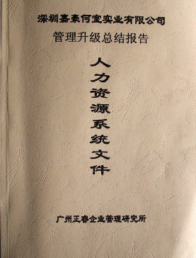 深圳市嘉豪何室实业有限公司管理升级总结报告